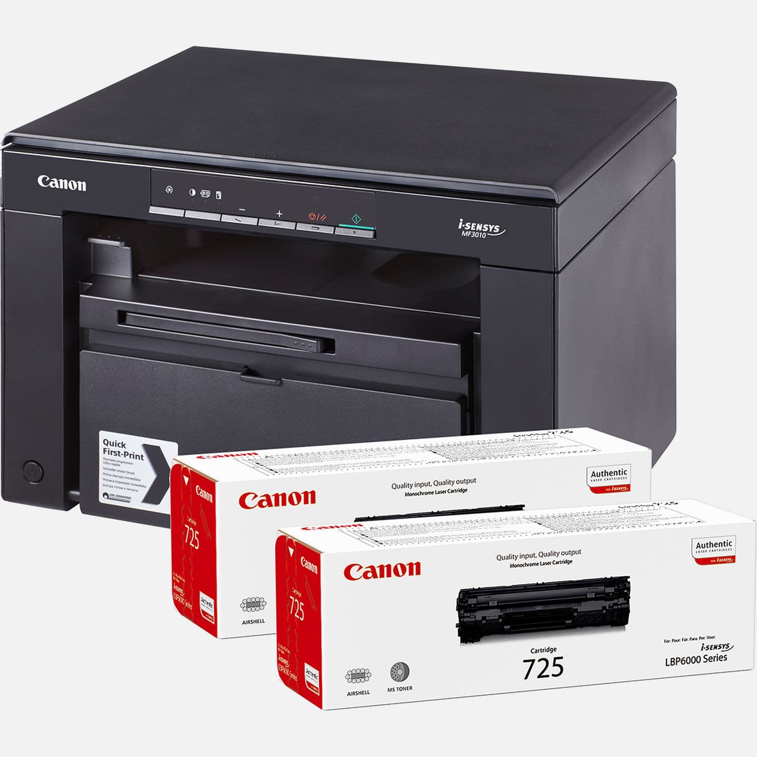 Canon i-SENSYS MF3010 Multifunction 3-in-1 Black and White Printer - 2 Canon i-SENSYS MF3010 Multifunction 3-in-1 Black and White Printer - 2